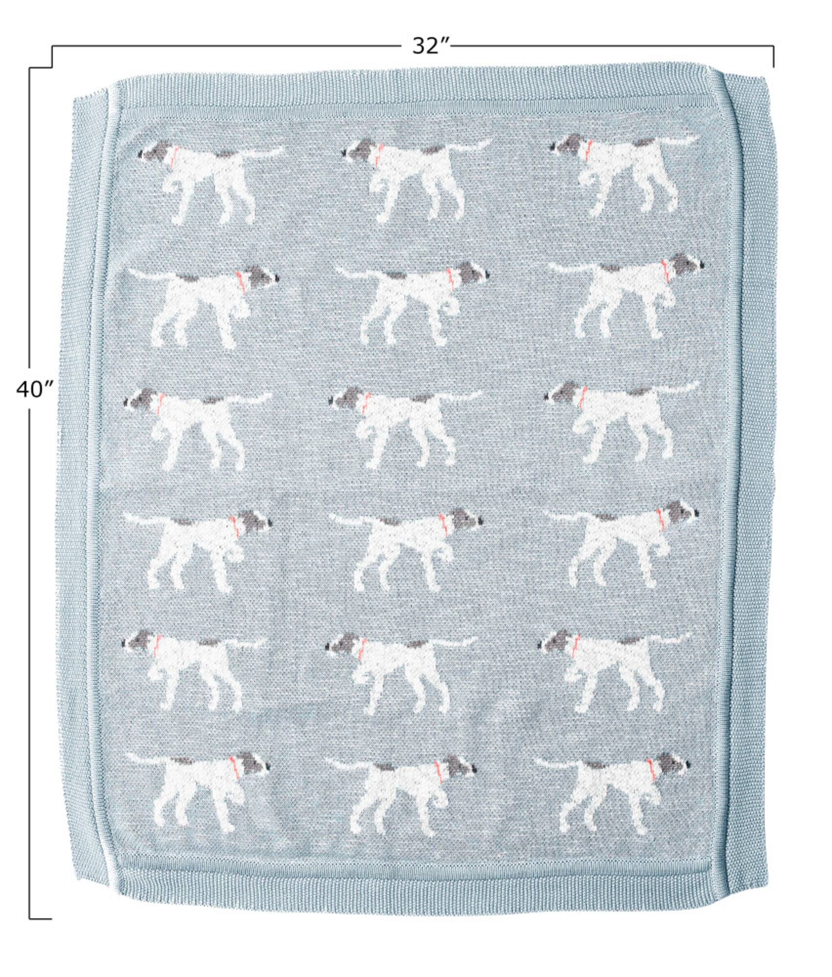 Hello Honey® Cotton Knit Baby Blanket with Dog Pattern